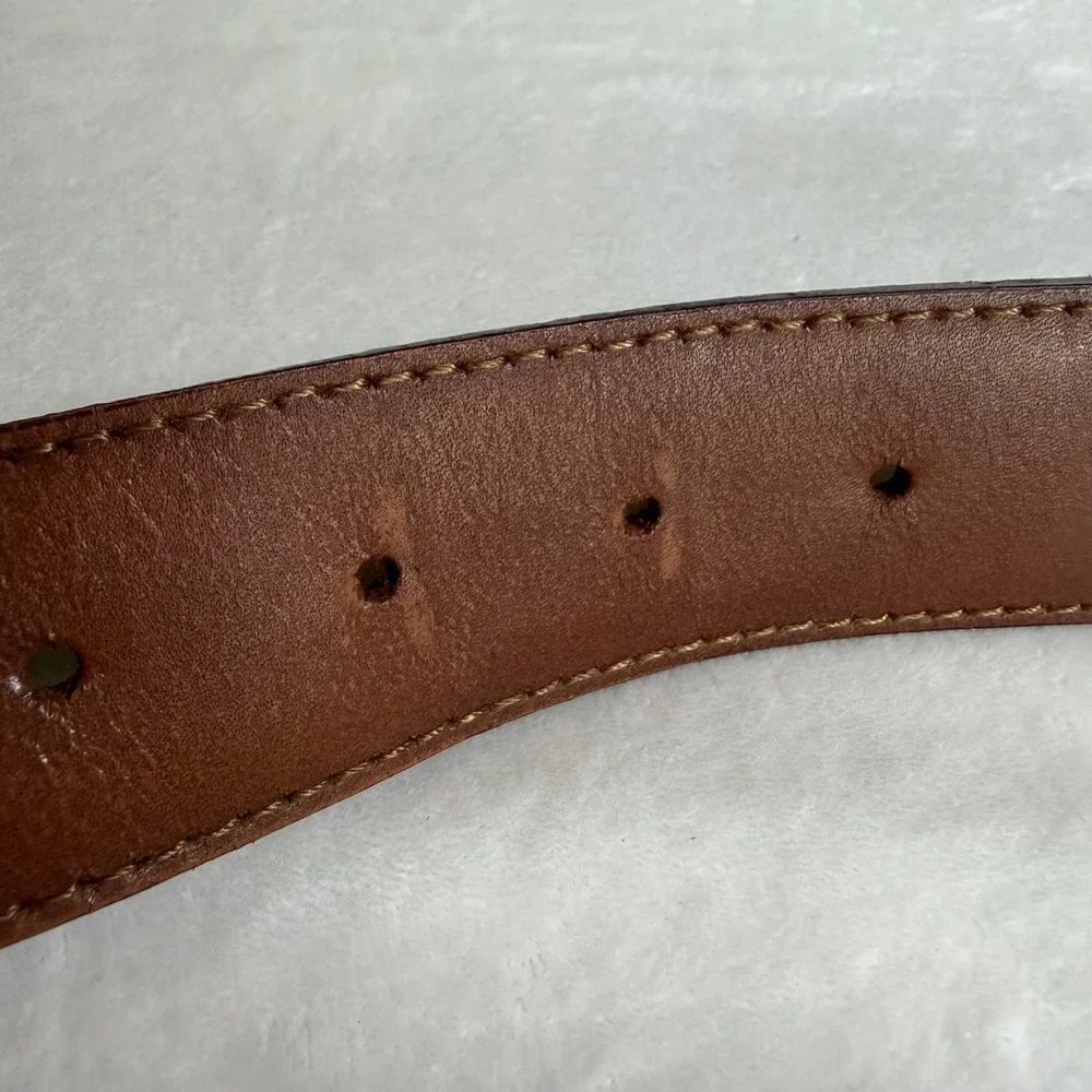 The‎ Limited Leather Belt Womens Small Brown Vintage Made in Italy Beaded Boho